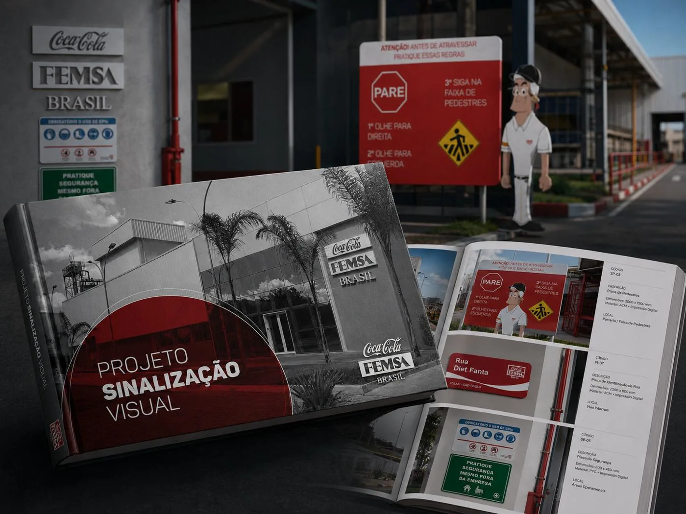 Mapeamento de vias e placas da fábrica Coca-Cola FEMSA